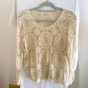 Solitare cream crochet top. Size S
